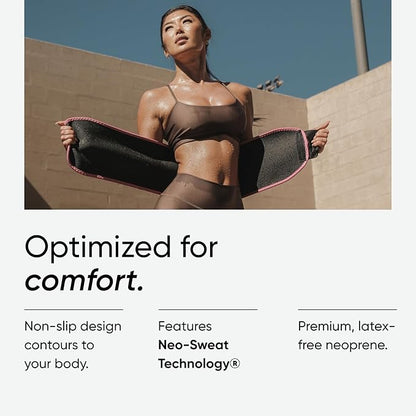 Sports Research Sweet Sweat Waist Trimmer (Core Series) - Premium Sweat Enhancing Fitness Band for Women & Men