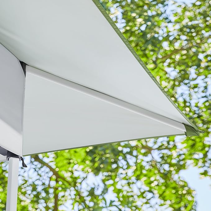 Yaheetech 13x13 Pop Up Canopy Tent, Straight Leg Easy Single Person Set-up Folding Shelter w/Extending Eaves w/Rolling Storage Bag & Sandbags for Garden, Patio, Lawn, Backyard, Deck, Light Gray/Green