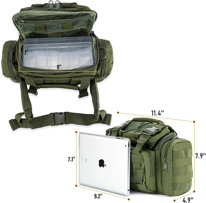 Dr.Fish Fishing Tackle Bag 5 Boxes with 60 Lures Included Loaded Stocked Tackle Box Set Spinner Lures Kit Freshwater Gear Equipment