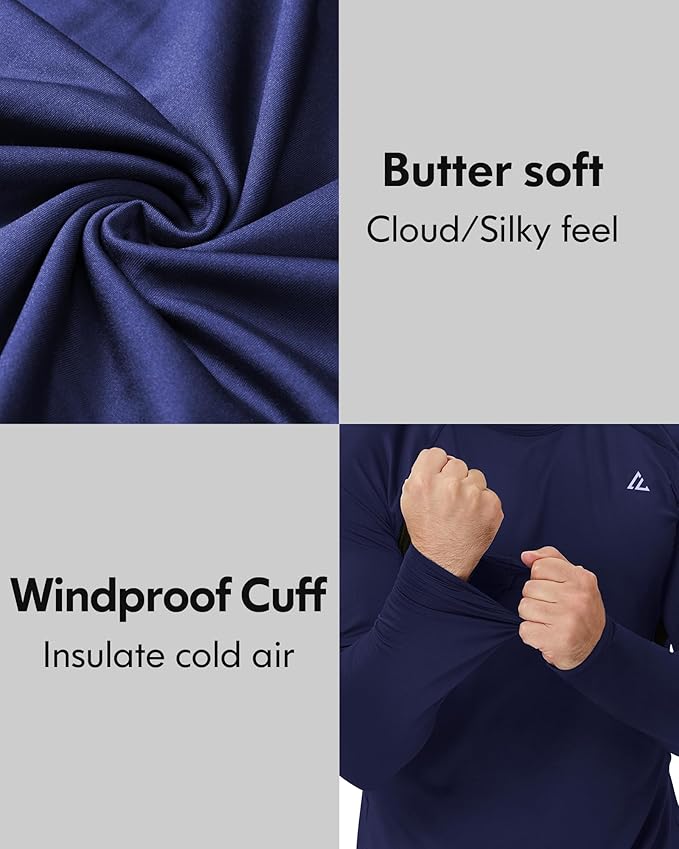 CL convallaria 2 Pack Mens Thermal Underwear Fleece Lined Long Johns Winter Base Layer Cold Weather Hunting Gear