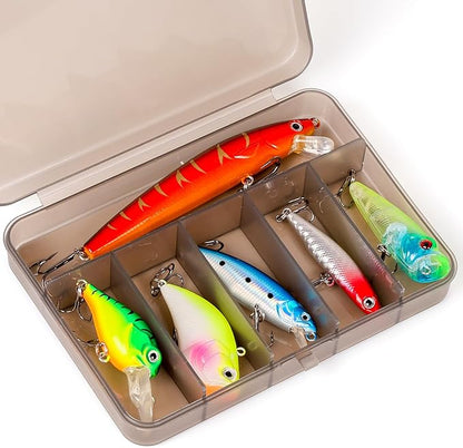 Fishing Lures Kit with Organizer Box, Mixed Including Minnow Popper Crank VIB Pencil Baits with Hooks for Saltwater Freshwater, Fishing Lure kit Gift for Family Fishing Beginner and Pros