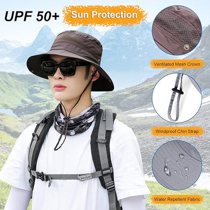 Women Fishing Sun Hat Men Summer UV Protection Bucket Hats Mesh Ventilated Outdoor Hiking Gardening Beach Lawn Hat