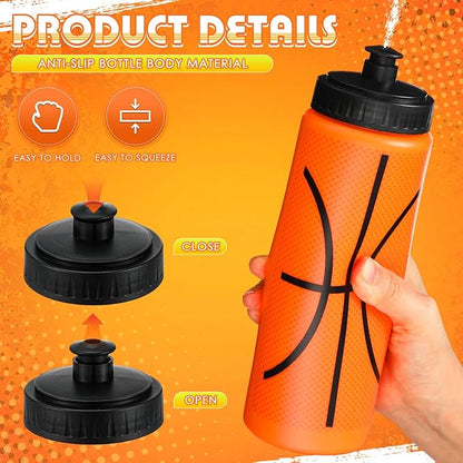 Water Bottle Bulk 20 oz Sports Ball Cup Accessories Reusable Sports Squeeze Water Bottle for Party Favor Players Lovers Team Gifts Gym for Most Bike Cage