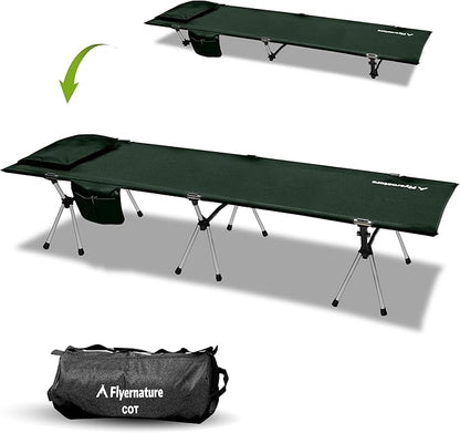 Camping Cot,Ultra-Lightweight Folding Backpacking Cot,300 LBS Weight Capacity,Adult Portable Camping Bed,Suitable for Camping,Hiking,Travel,Home,Office,Sleeping.75" x 26" x 15.8" (Green)