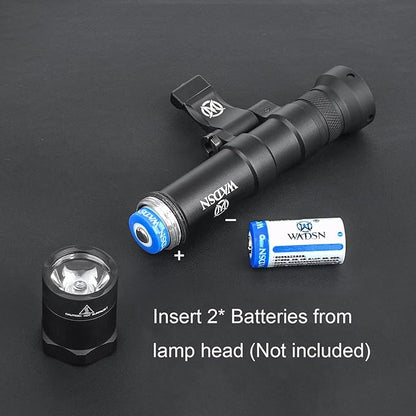 NOBUHIRO M600B 600 Lumens Tactical Flashlight, with Replaceable Mounting Rotating Base for 20mm Picatinny & Mlok/Keymod Rail, Include with Remote Pressure & Push Button Switch (M600B)