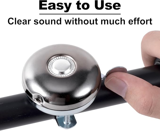 Fully Metal Bike Bell, Loud Clear Sound Bicycle Bell for Adult Bikes, Classic Cycling Horns