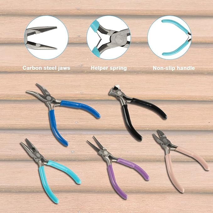 5 Piece Jewelry Pliers Set, Jewelry Making Tools for Jewelry