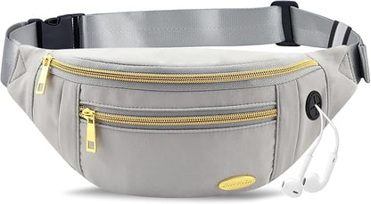 Entchin Fanny Pack for Women Men,Crossbody Belt Bag with 4-Zipper Pockets,Adjustable Waist Bag Pack,One of the Most Popular Travel Essential Gifts for Walking,Traveling,Cycling