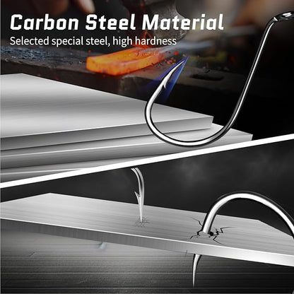 Octopus Hooks Fishing Saltwater - 100pcs/50pcs Offset Beak Fish Hooks/Closed Eye/Barded/Black for Fishing Rigs Bass Catfish