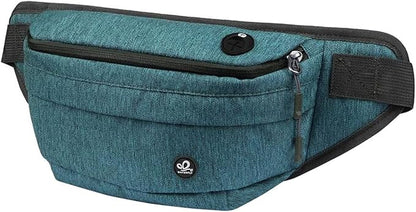 WATERFLY Running Belt Fanny Pack: Runner Marathon Jogging Waist Pack Sport Workout Exercise Fitness Phone Holder Belt for Men Women Jogger Slim Waistband Black