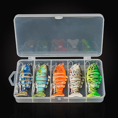 Fishing Lures with Spinner Baits Blades for Topwater, Swimbait for Trout and Bass Slow Sinking, 5pcs Fishing Hard Baits