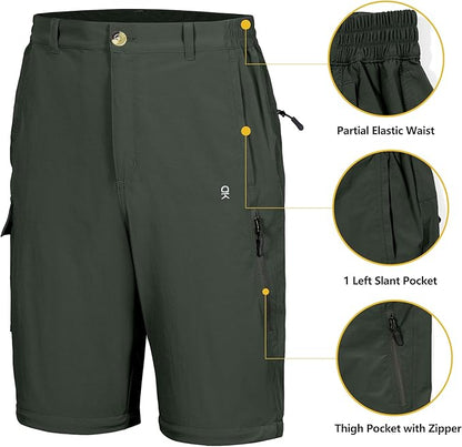 Little Donkey Andy Men's Stretch Convertible Pants, Zip-Off Quick-Dry Hiking Pants, UV Protection, Lightweight