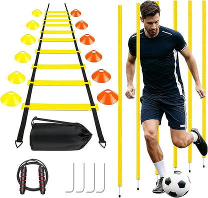 20FT Agility Soccer Ladder Cones for Training Equipment As Gifts for Boys