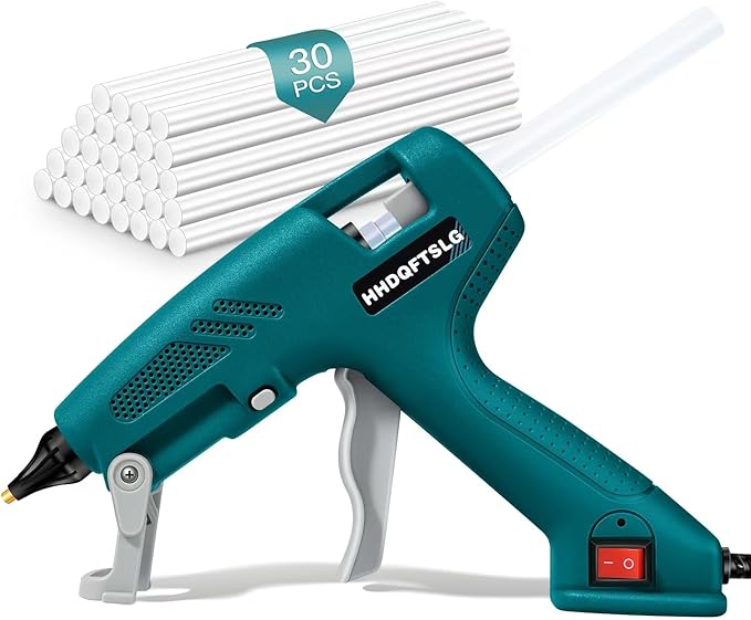100W Full Size Hot Glue Gun, High Temp Glue Gun with 30 Glue Sticks(11 * 150MM), 90S Fast Heating Heavy Duty Industrial Hot Melt Gun for Crafting,Home Repairs,School DIY Projects