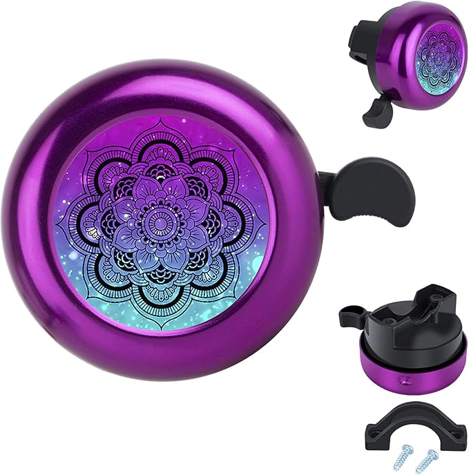 MZELQ Bicycle Bell Cute Clear Sound Adjustable Size Aluminum Bike Accessories Bell Ring for Girls Women Kids Adults