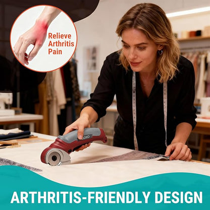 VLOXO Cardboard Cutter, Cordless Electric Scissors with Safety Lock, 4.2V Electric Box Cutter Multi-Cutting Tools, Rechargeable Powerful Scissors for Carpet Leather Felt with Storage Box