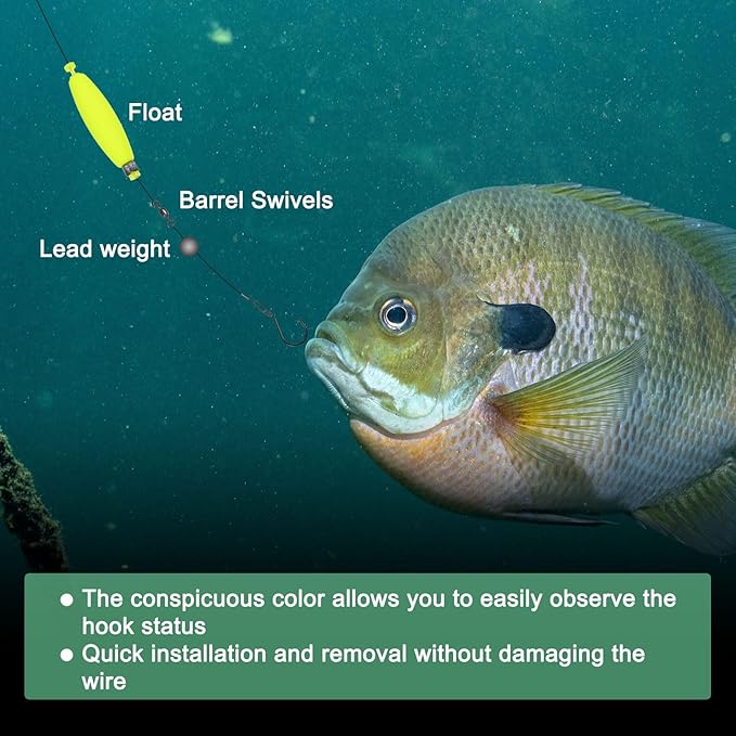 Fishing Bobbers Floats, EVA Foam Weighted Bobbers for Crappie/Bluegill/Trout Bass/Catfish, Clip-on Floats Slip Corks