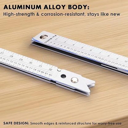 36 Aluminum Combination Square Carpenter Tools | Adjustable 45° & 90° Angles for Framing/Roofing/Staircases | Professional Woodworking & Construction Triangle Ruler Tool