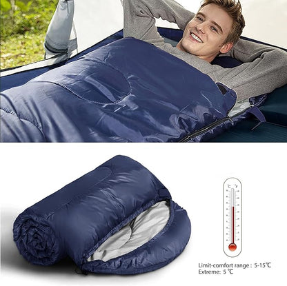 Camping Sleeping Bag 3 Seasons Warm & Cool Weather, Lightweight, Waterproof, Portable Backpacking for Adults & Kids - Camping Essentials Gear Accessories Hiking Travel