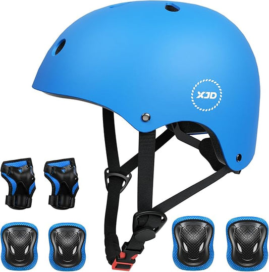 XJD Kids Bike Helmet,Multi-Sport Protective Gear Set for 3-5-8-14 Years Boys Girls with Knee and Elbow Pads Wrist Guards fit Roller Skates,Cycling,Skateboarding,Christmas Birthday Gifts for Kids