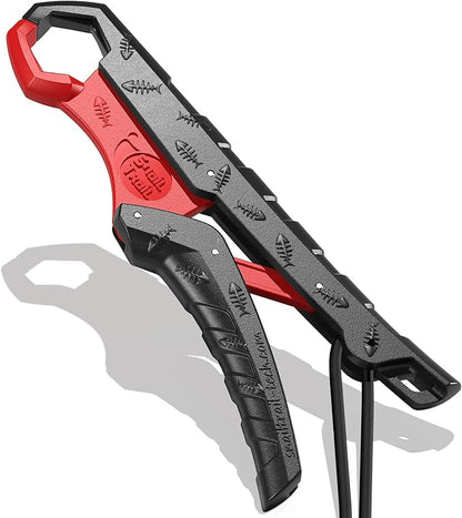 SNAIL TRAIL 7.5''/9'' Floating Fish Gripper, Fishing Grabber, Catfish Mouth Pliers, Caught Bass Holder, Digital Scale Hook Clamp, Saltwater Lip Grip Tool with Lanyard, Gifts for Men