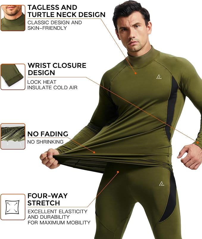 CL convallaria Thermal Underwear Long Johns Set Mens Winter Gift Hunting Gear Sport Base Layer Bottom Top