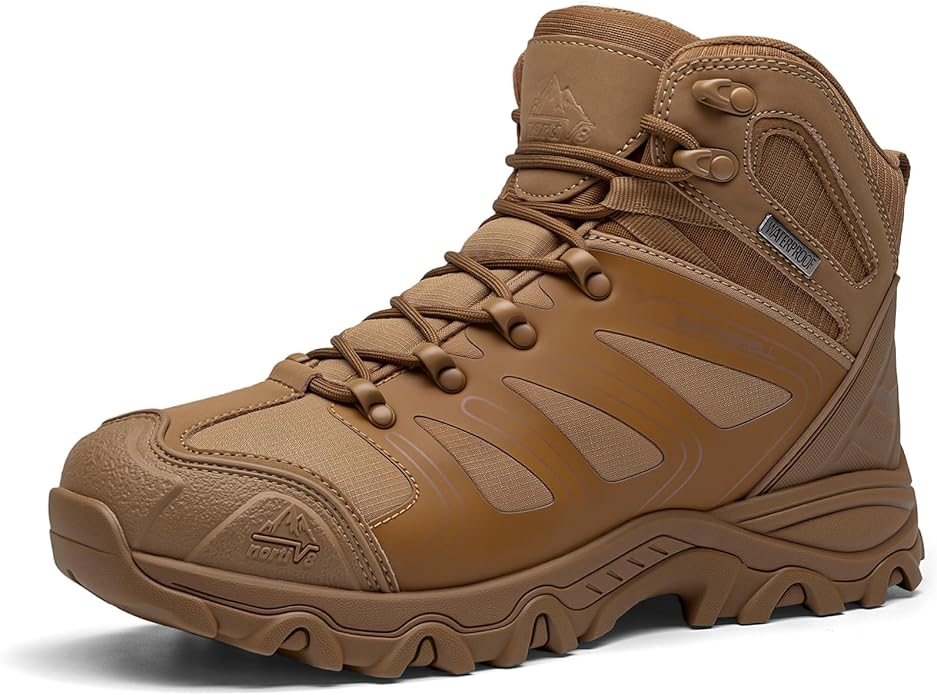 NORTIV 8 Men's Ankle High Waterproof Hiking Boots Outdoor Lightweight Shoes Trekking Trails Armadillo
