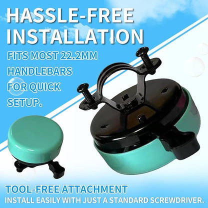 TCBIERO 95dB Bike Bell for Cruisers | 4 Colors (Black/White/Water Green/Pink) | Rust-Proof All-Ages Design | Loud Ring Ring Sound Alarm