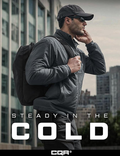 CQR Men's Lightweight Insulated Jacket, Windproof Packable Water Resistant Warm Active Coat for Hiking Work Outdoor Tactical