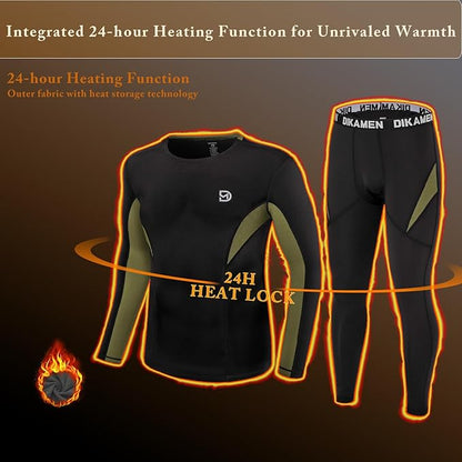 Men's Thermal Underwear Fleece Lined Performance Fleece Tactical Sports Shapewear Thermal Set