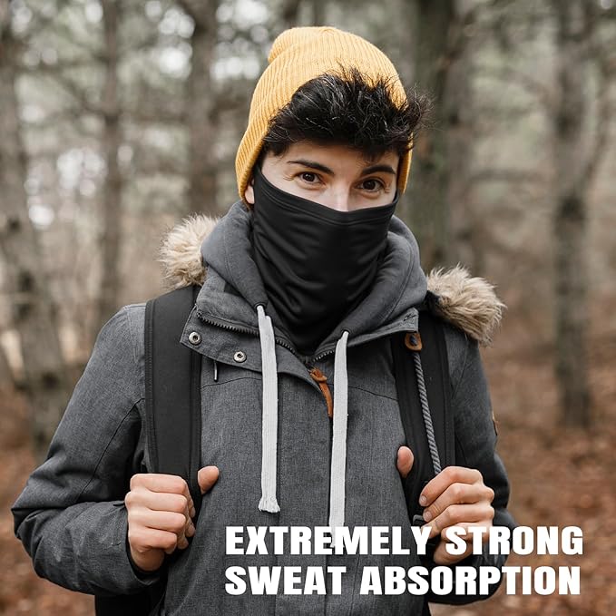 HONGTEYA 6 Pack Neck Gaiter Face Mask: Breathable Windproof Face Cover Balaclava High Elastic Earloop Bandana for Men Women