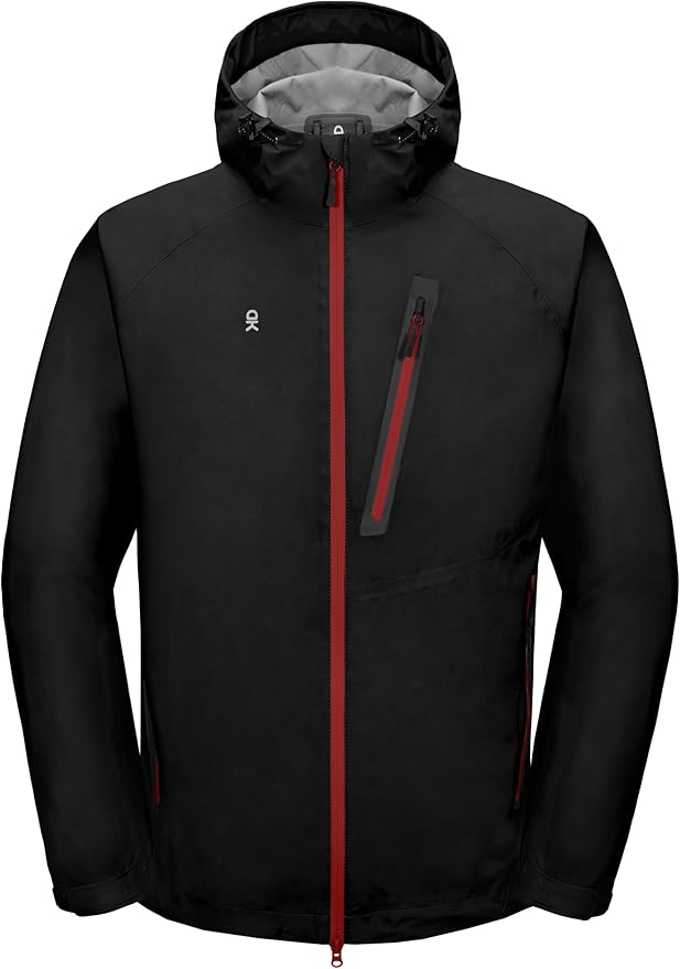 Little Donkey Andy Men's Waterproof Rain Jacket Outdoor Lightweight Rain Shell Coat for Hiking,Golf,Travel