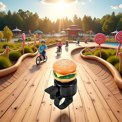 Cheeseburger Shape Bike Bell with Loud Clear Sound, Cycling Accessory for Balance Bikes, Scooters