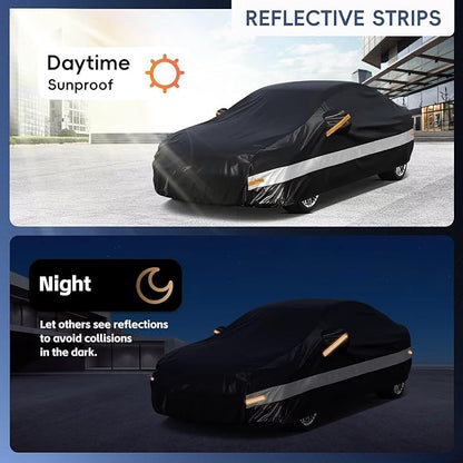 Sedan Car Cover Custom Fit Oldsmobile Alero 1998-2005, 100% Waterproof Breathable Outdoor Car Covers, Sun Rain Dust Snow Protection.