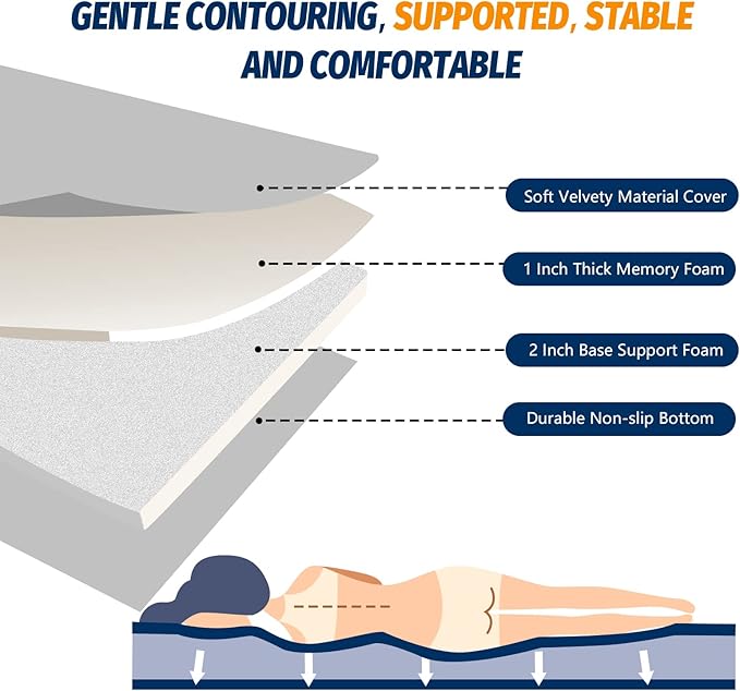 CYMULA Memory Foam Camping Mattress Pad, CertiPUR-US Sleeping Mat, Portable Roll Up Mattress for Adults, Camping Bed Pads for Sleepover, Car Bed with Travel Bag