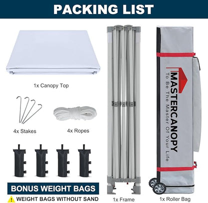 MASTERCANOPY Pop Up Canopy Tent 10x15 Instant Shelter (White)