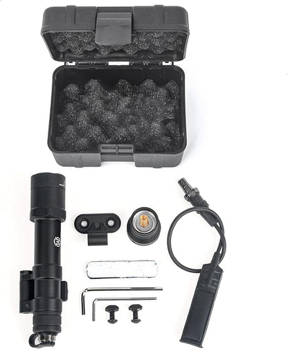 NOBUHIRO M600B 600 Lumens Tactical Flashlight, with Replaceable Mounting Rotating Base for 20mm Picatinny & Mlok/Keymod Rail, Include with Remote Pressure & Push Button Switch (M600B)