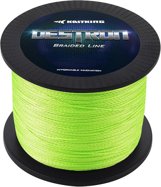 KastKing Destron Braided Fishing Line, Highly Abrasion Resistant, Improved Knot Strength, Ultra-Thin Diameter Superline, Zero Stretch & Memory, CFT “Color Fast Technology”, 75% Thinner Than Mono