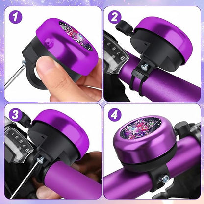 Bike Bell for Kids, Give Away Bicycle Streamers, Aluminum Alloy Bike Horn, Cute Bike Accessories, Adjustable Ring, Clear Ringtone, Girls Bicycle Accessories
