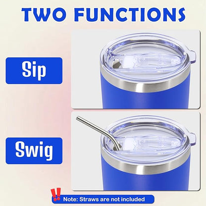 20oz Tumbler Bulk Stainless Steel Tumbler Cup with Lid Vacuum Insulated Double Wall Travel Mug, Durable Powder Coated Travel Coffee Tumbler Mug for Hot & Cold Drinks, Dark Blue,8 Pack