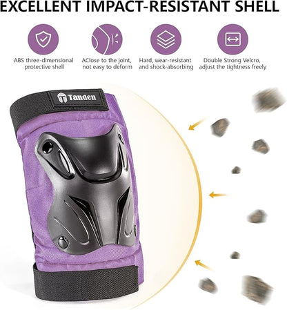 Skating Protective Gear Knee and Elbow Pads Wrist Guards for Roller Skating Skateboarding, Skate Pads Adult Knee Pads