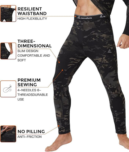 CL convallaria Thermal Underwear Long Johns Set Mens Winter Gift Hunting Gear Sport Base Layer Bottom Top