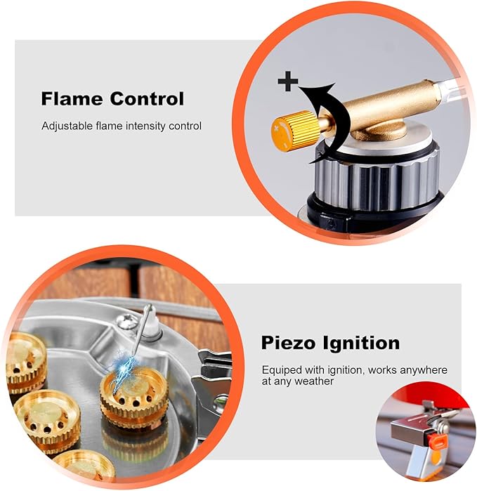 Odoland 9000W Portable Camping Stove Lightweight Camp Stove Collapsible Backpacking Stove with EVA Box for Outdoor Camping Cooking Hiking and Picnic