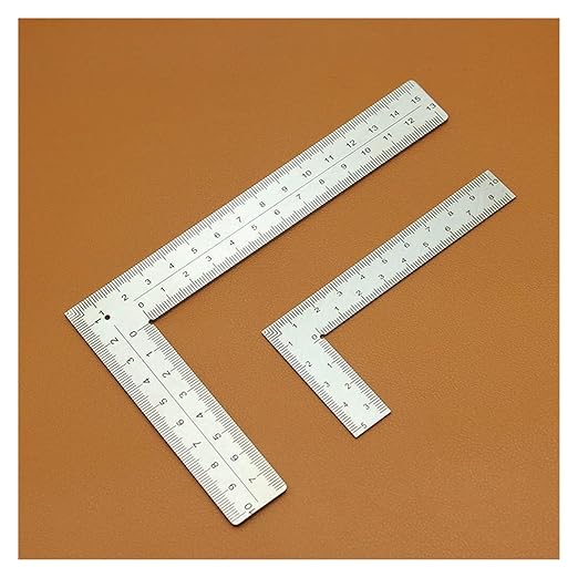Stainless Steel Framing Square Ruler (5x10cm & 10x15cm), Double Scale Right Angle Measuring Tool for Carpentry & Woodworking