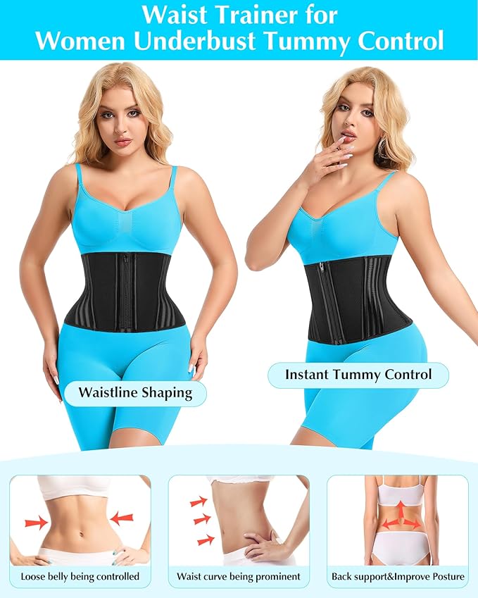 Short Torso Waist Trainer for Women Lower Belly Fat, Workout Fajas Colombianas Waist Cincher Corset