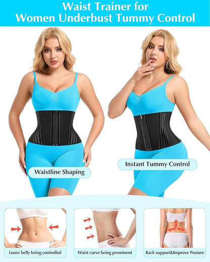 Short Torso Waist Trainer for Women Lower Belly Fat, Workout Fajas Colombianas Waist Cincher Corset
