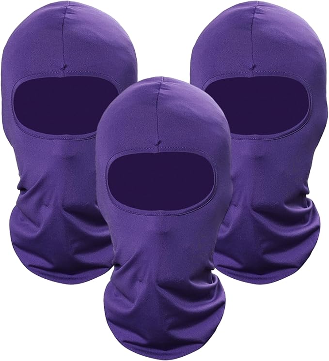 Pukavt 2 Pack 3 Hole Winter Knitted Mask, Full Face Cover Ski Mask Warm Balaclava for Skiing, Motorcycle, Snowboard