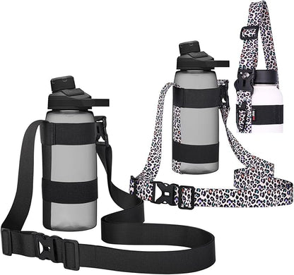 HEYSKAY Water Bottle Holder With Handle and Adjustable Shoulder Strap, Sling With Carabiner for 12oz-40oz Hydro Flask, Sports, Gym, Hiking, Camping, Walking