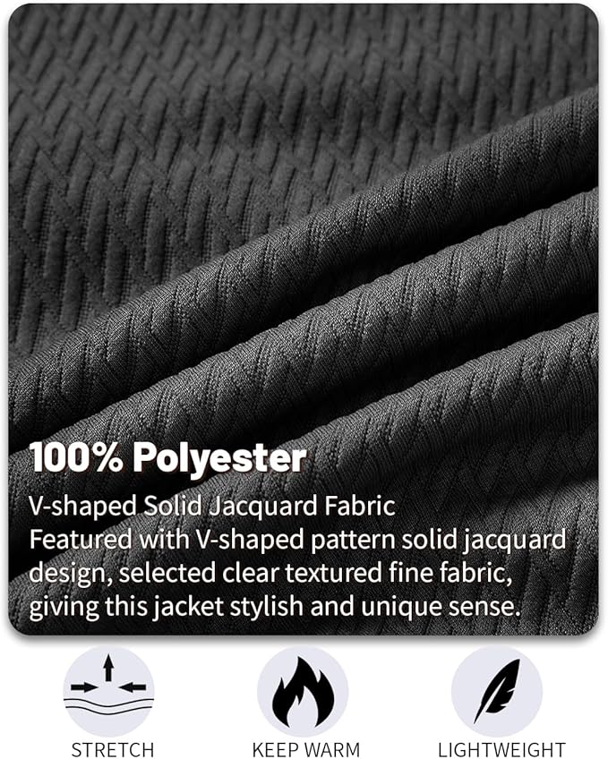 Mens Casual Jacket Loose Fit Lightweight Jacket Varsity Bomber Jacket with Zipper