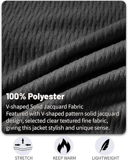 Mens Casual Jacket Loose Fit Lightweight Jacket Varsity Bomber Jacket with Zipper